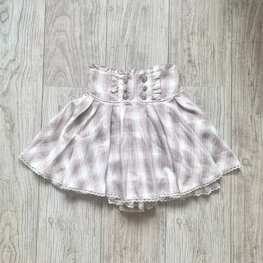 Noémie pink plaid skirt