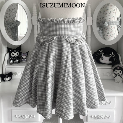 Noémie gray plaid skirt