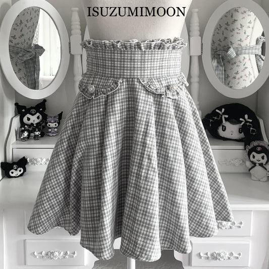 Noémie gray plaid skirt