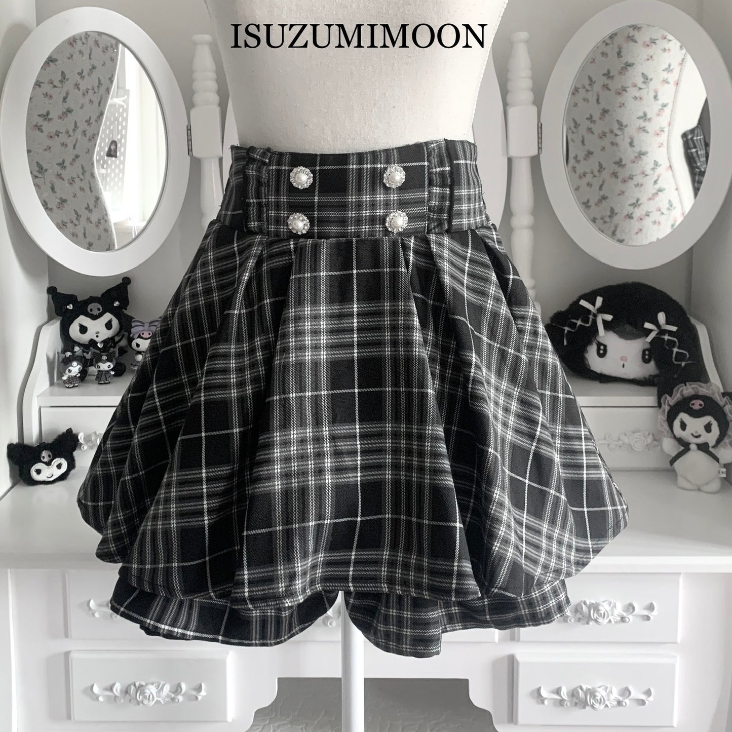 Noémie plaid skirt with shorts
