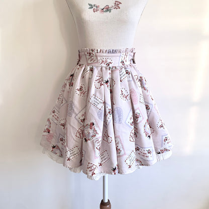 Ank Rouge vintage card skirt with waist ties