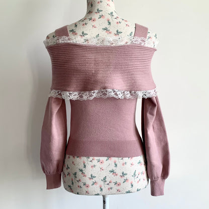 Ank Rouge open shoulder bow sweater