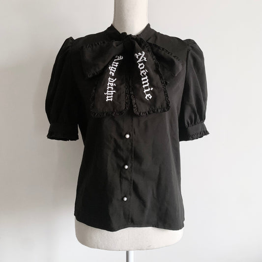 Noémie black bow blouse