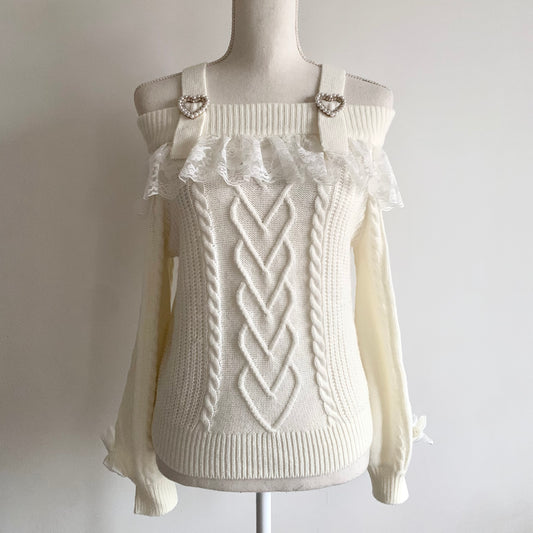 Princess Melody open shoulder sweater