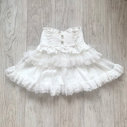 Noémie white fluffy skirt