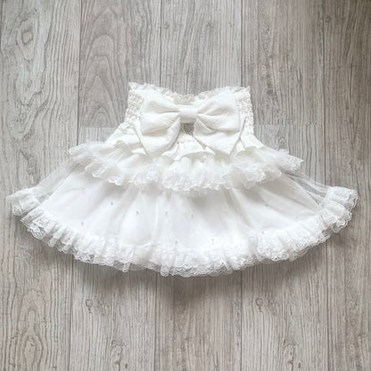 Noémie white fluffy skirt