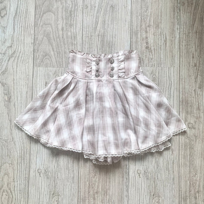 Noémie pink plaid skirt