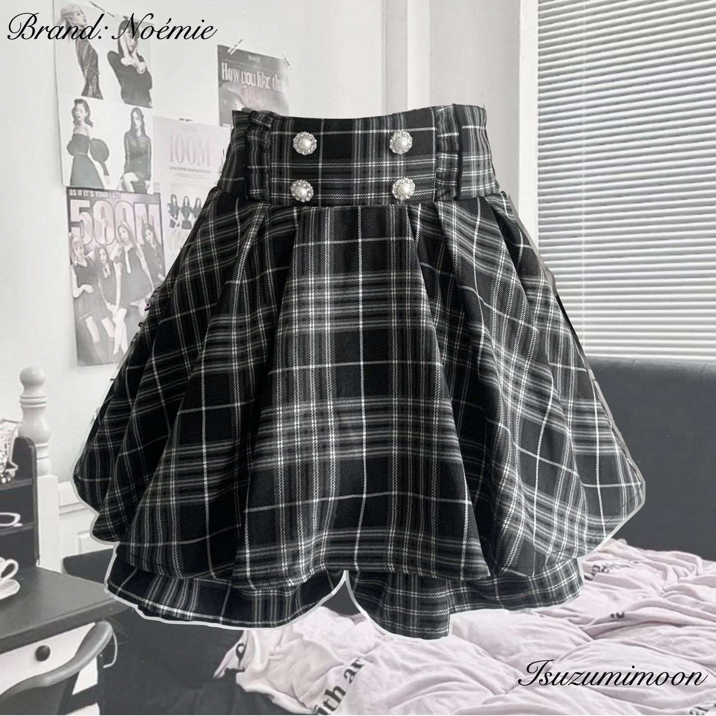 Noémie plaid skirt with shorts