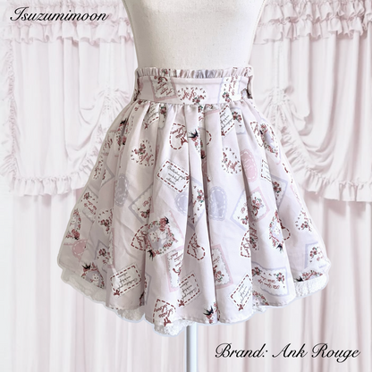 Ank Rouge vintage card skirt with waist ties