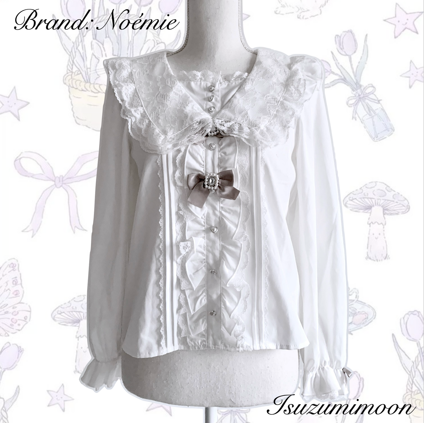 Noémie white frill blouse