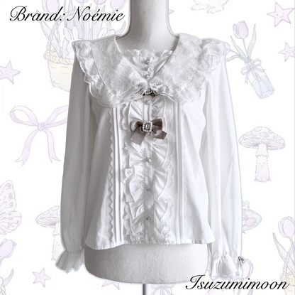 Noémie white frill blouse