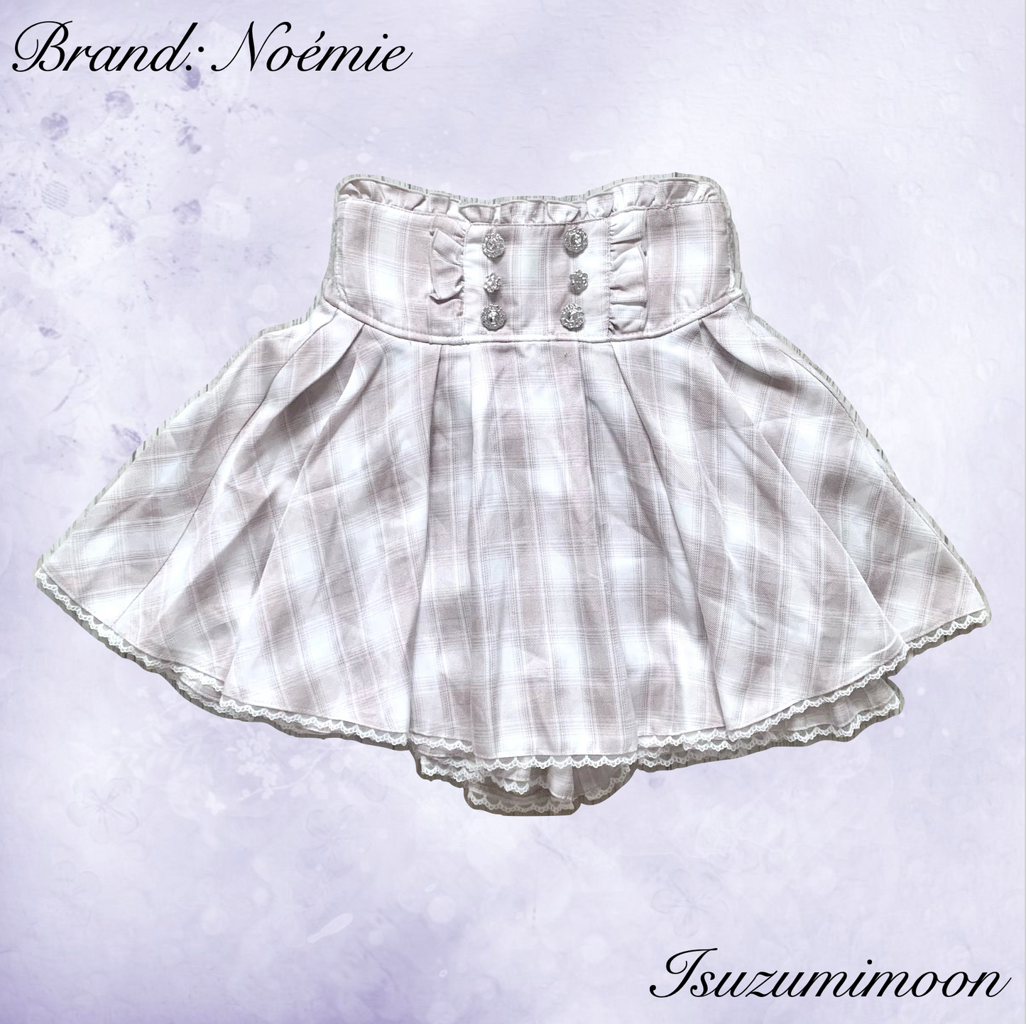 Noémie pink plaid skirt