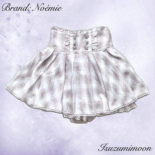 Noémie pink plaid skirt
